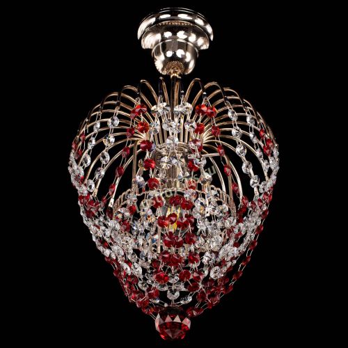 Люстра Малинка обтикон красная в Кирове Гусь Хрустальный