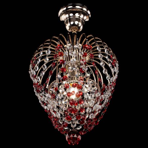 Люстра Малинка обтикон красная в Кирове Гусь Хрустальный