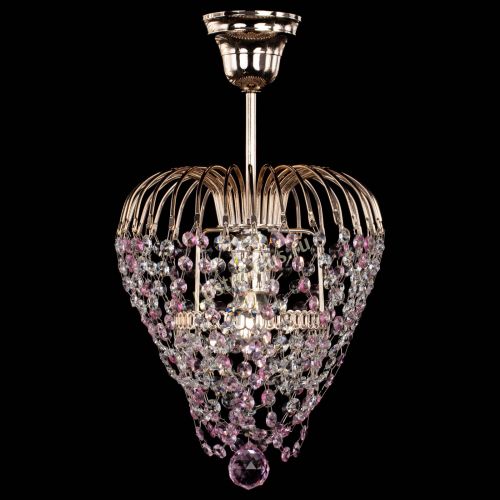 Люстра Малинка обтикон розовая в Кирове Гусь Хрустальный