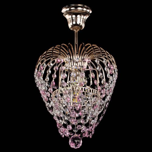 Люстра Малинка обтикон розовая в Кирове Гусь Хрустальный