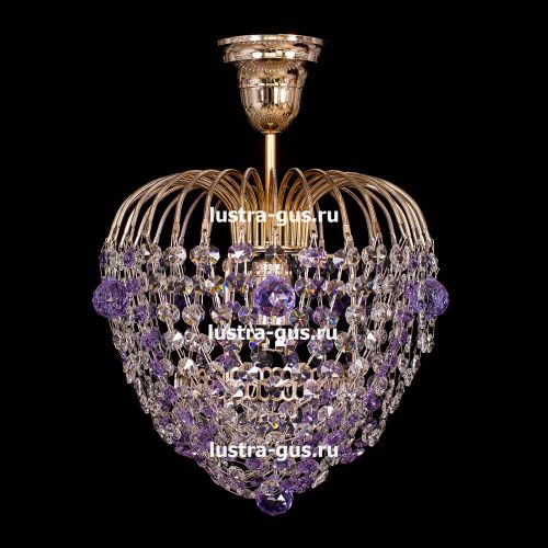 Люстра Малинка шар фиолетовая в Кирове Гусь Хрустальный