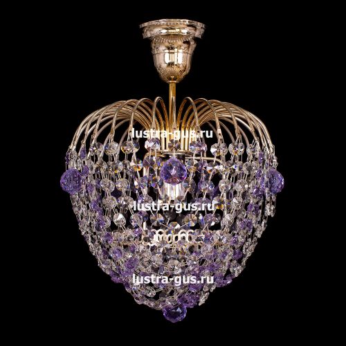 Люстра Малинка шар фиолетовая в Кирове Гусь Хрустальный