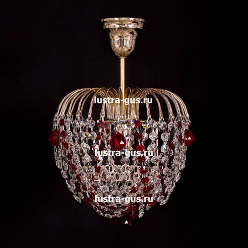 Люстра Малинка шар красная в Кирове Гусь Хрустальный