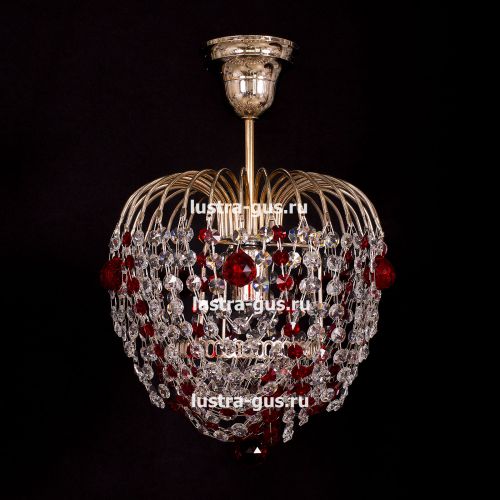 Люстра Малинка шар красная в Кирове Гусь Хрустальный