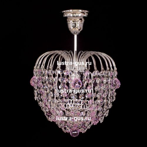 Люстра Малинка шар розовая в Кирове Гусь Хрустальный