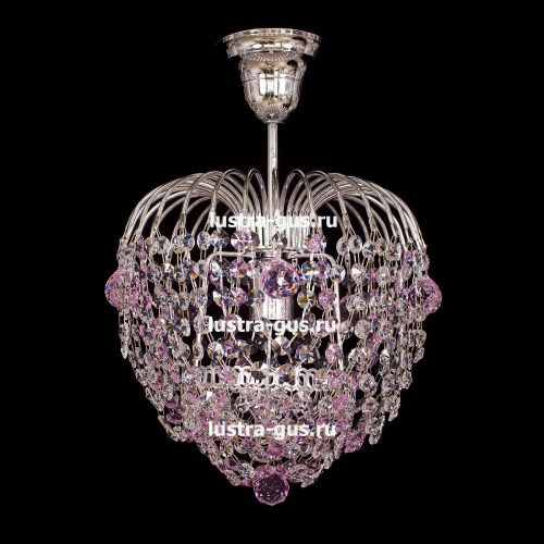 Люстра Малинка шар розовая в Кирове Гусь Хрустальный