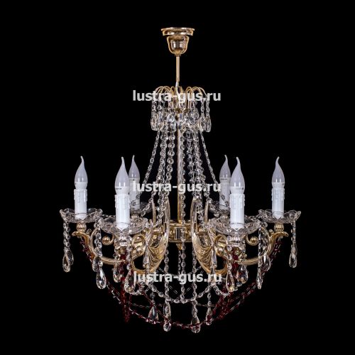 Люстра Свеча Лайт №1 оптикон цветная (рожки - пластик) в Кирове Гусь Хрустальный