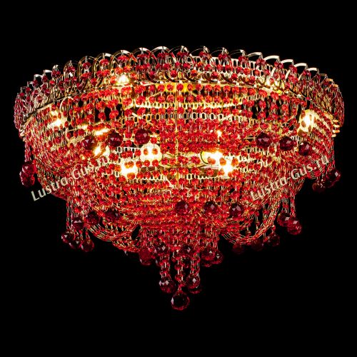 Люстра Водопад Софья красная в Кирове Гусь Хрустальный