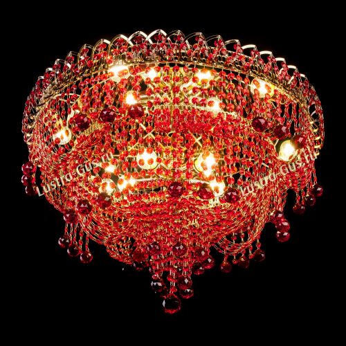 Люстра Водопад Софья красная в Кирове Гусь Хрустальный