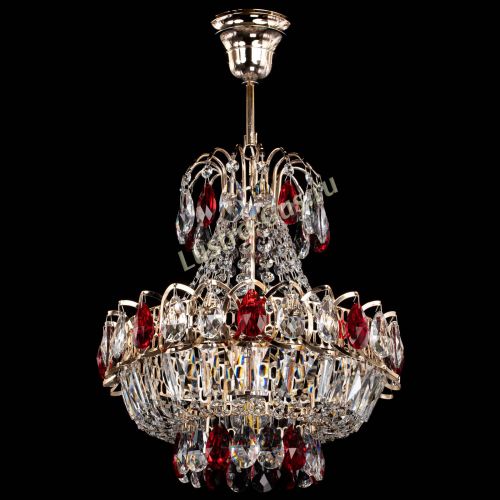 Люстра Ника 1 лампа красная в Кирове Гусь Хрустальный