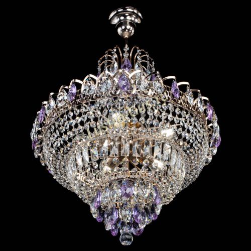 Люстра Ника подвесная Фиолетовая в Кирове Гусь Хрустальный