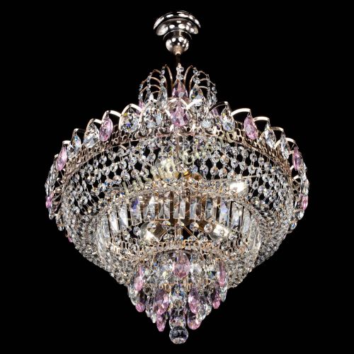 Люстра Ника подвесная Розовая в Кирове Гусь Хрустальный