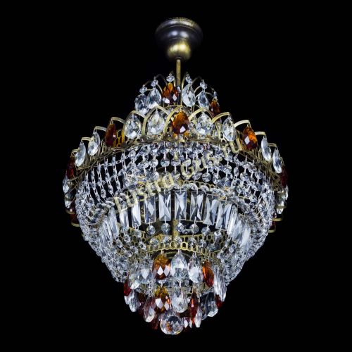 Люстра Ника подвесная Чайная под бронзу в Кирове Гусь Хрустальный