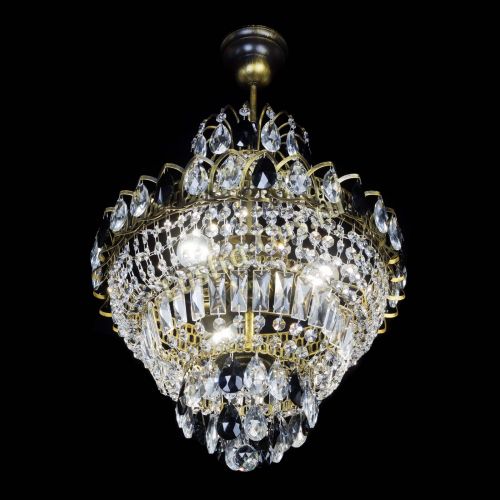 Люстра Ника подвесная Черная под бронзу в Кирове Гусь Хрустальный