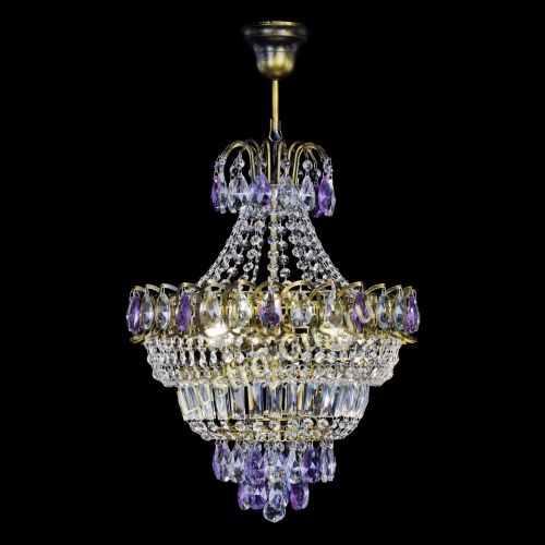 Люстра Ника подвесная Фиолетовая под бронзу в Кирове Гусь Хрустальный