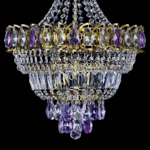 Люстра Ника подвесная Фиолетовая под бронзу в Кирове Гусь Хрустальный