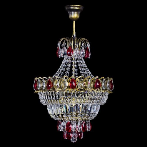 Люстра Ника подвесная Красная под бронзу в Кирове Гусь Хрустальный