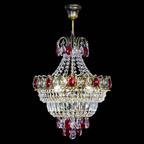 Люстра Ника подвесная Красная под бронзу в Кирове Гусь Хрустальный