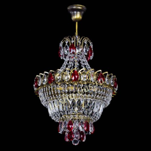 Люстра Ника подвесная Красная под бронзу в Кирове Гусь Хрустальный