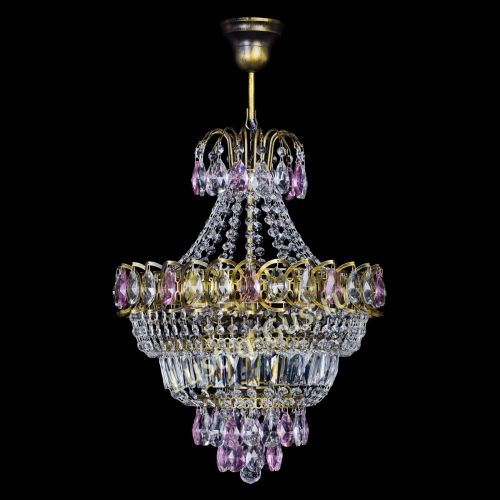 Люстра Ника подвесная Розовая под бронзу в Кирове Гусь Хрустальный