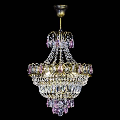 Люстра Ника подвесная Розовая под бронзу в Кирове Гусь Хрустальный