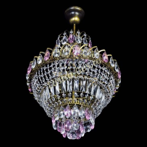 Люстра Ника подвесная Розовая под бронзу в Кирове Гусь Хрустальный