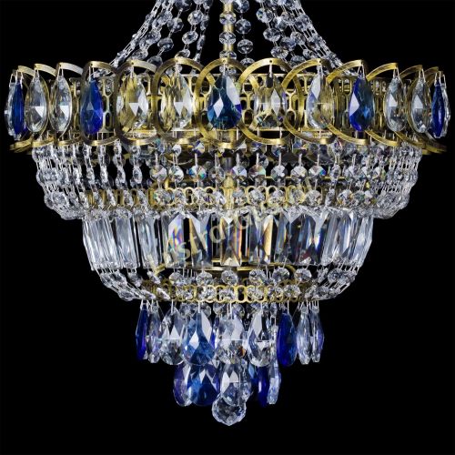 Люстра Ника подвесная Синяя под бронзу в Кирове Гусь Хрустальный