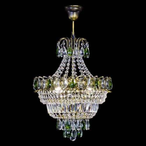 Люстра Ника подвесная Зеленая под бронзу в Кирове Гусь Хрустальный