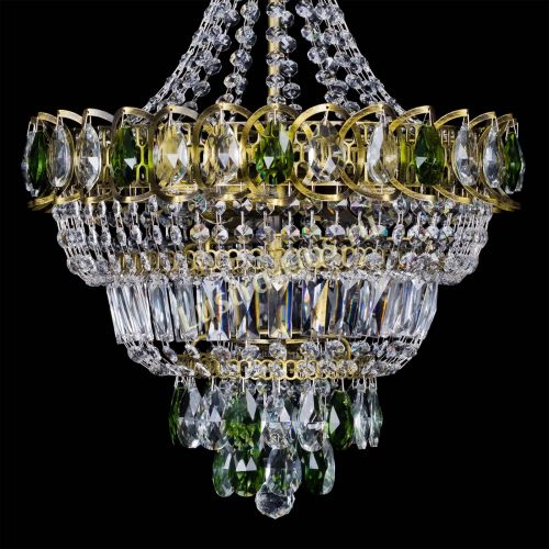 Люстра Ника подвесная Зеленая под бронзу в Кирове Гусь Хрустальный