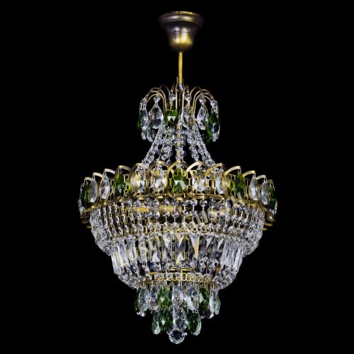 Люстра Ника подвесная Зеленая под бронзу в Кирове Гусь Хрустальный
