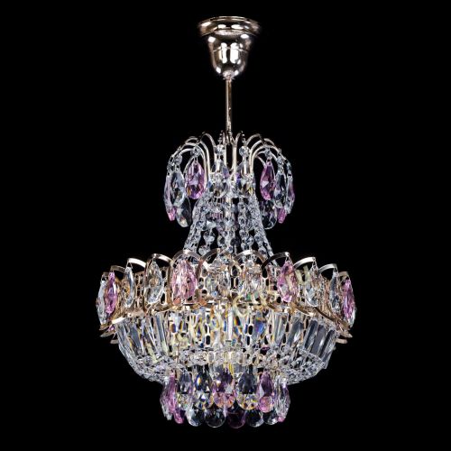 Люстра Ника 1 лампа розовая в Кирове Гусь Хрустальный