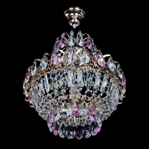 Люстра Ника 1 лампа розовая в Кирове Гусь Хрустальный