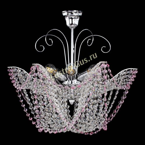 Люстра Орхидея №3 розовая в Кирове Гусь Хрустальный
