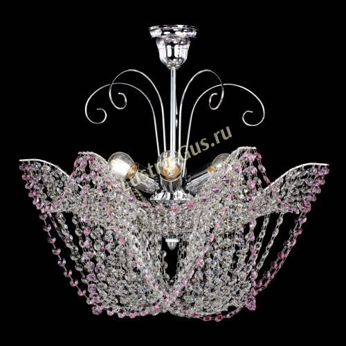 Люстра Орхидея №3 розовая в Кирове Гусь Хрустальный
