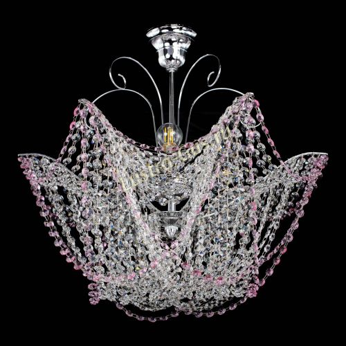 Люстра Орхидея №3 розовая в Кирове Гусь Хрустальный