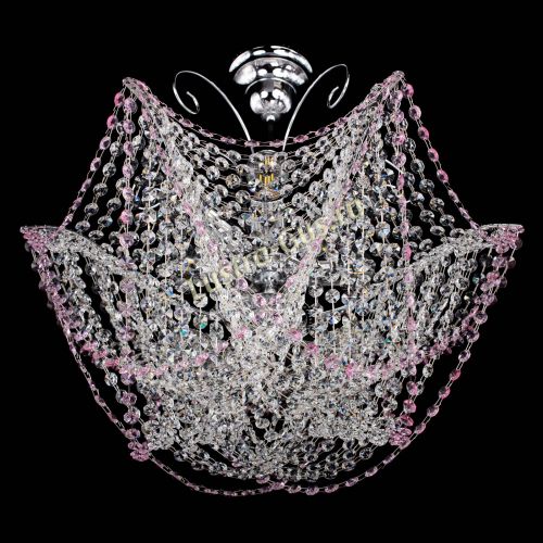 Люстра Орхидея №3 розовая в Кирове Гусь Хрустальный