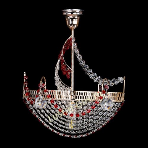 Люстра Парусник №1 красный в Кирове Гусь Хрустальный