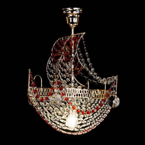 Люстра Парусник №1 красный в Кирове Гусь Хрустальный