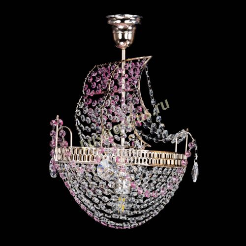 Люстра Парусник №1 розовый в Кирове Гусь Хрустальный