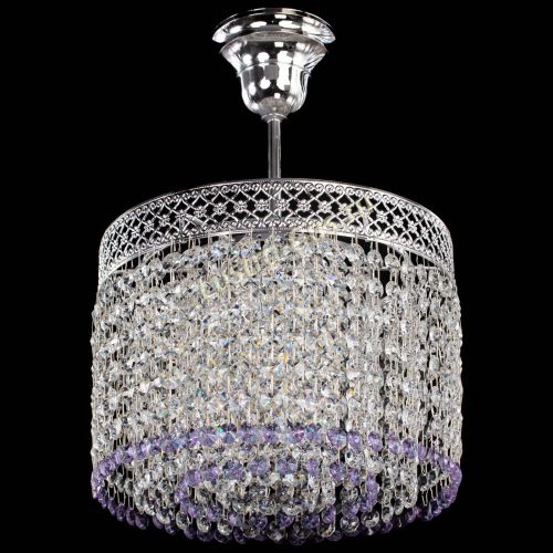 Люстра Венеция Капель №1 с подвесом Фиолетовая в Кирове Гусь Хрустальный