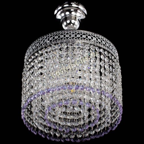 Люстра Венеция Капель №1 с подвесом Фиолетовая в Кирове Гусь Хрустальный