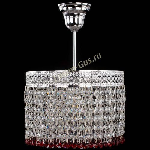 Люстра Венеция Капель №1 с подвесом Красная в Кирове Гусь Хрустальный