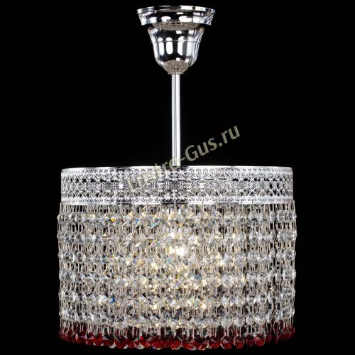 Люстра Венеция Капель №1 с подвесом Красная в Кирове Гусь Хрустальный