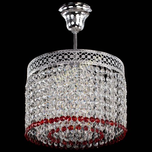 Люстра Венеция Капель №1 с подвесом Красная в Кирове Гусь Хрустальный