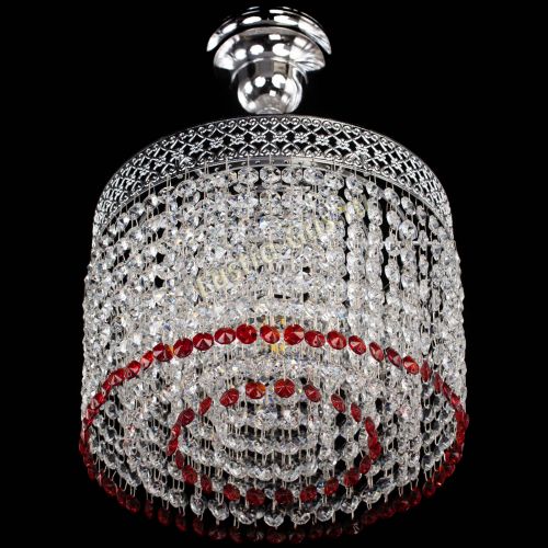 Люстра Венеция Капель №1 с подвесом Красная в Кирове Гусь Хрустальный