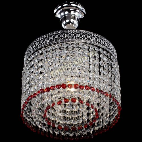Люстра Венеция Капель №1 с подвесом Красная в Кирове Гусь Хрустальный