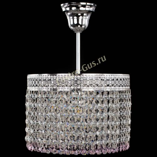 Люстра Венеция Капель №1 с подвесом Розовая в Кирове Гусь Хрустальный