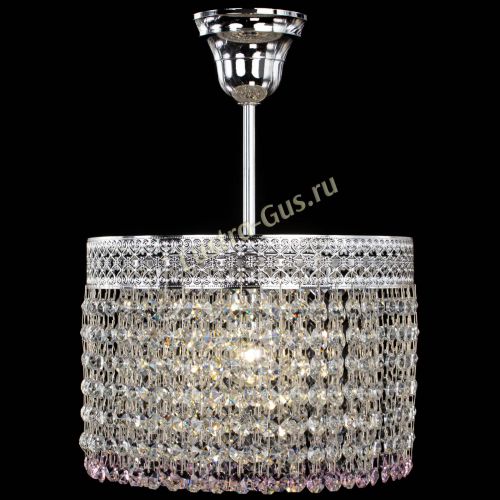 Люстра Венеция Капель №1 с подвесом Розовая в Кирове Гусь Хрустальный