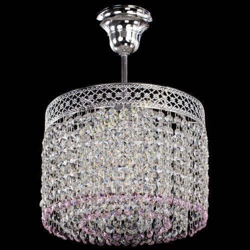 Люстра Венеция Капель №1 с подвесом Розовая в Кирове Гусь Хрустальный