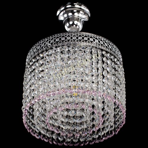 Люстра Венеция Капель №1 с подвесом Розовая в Кирове Гусь Хрустальный